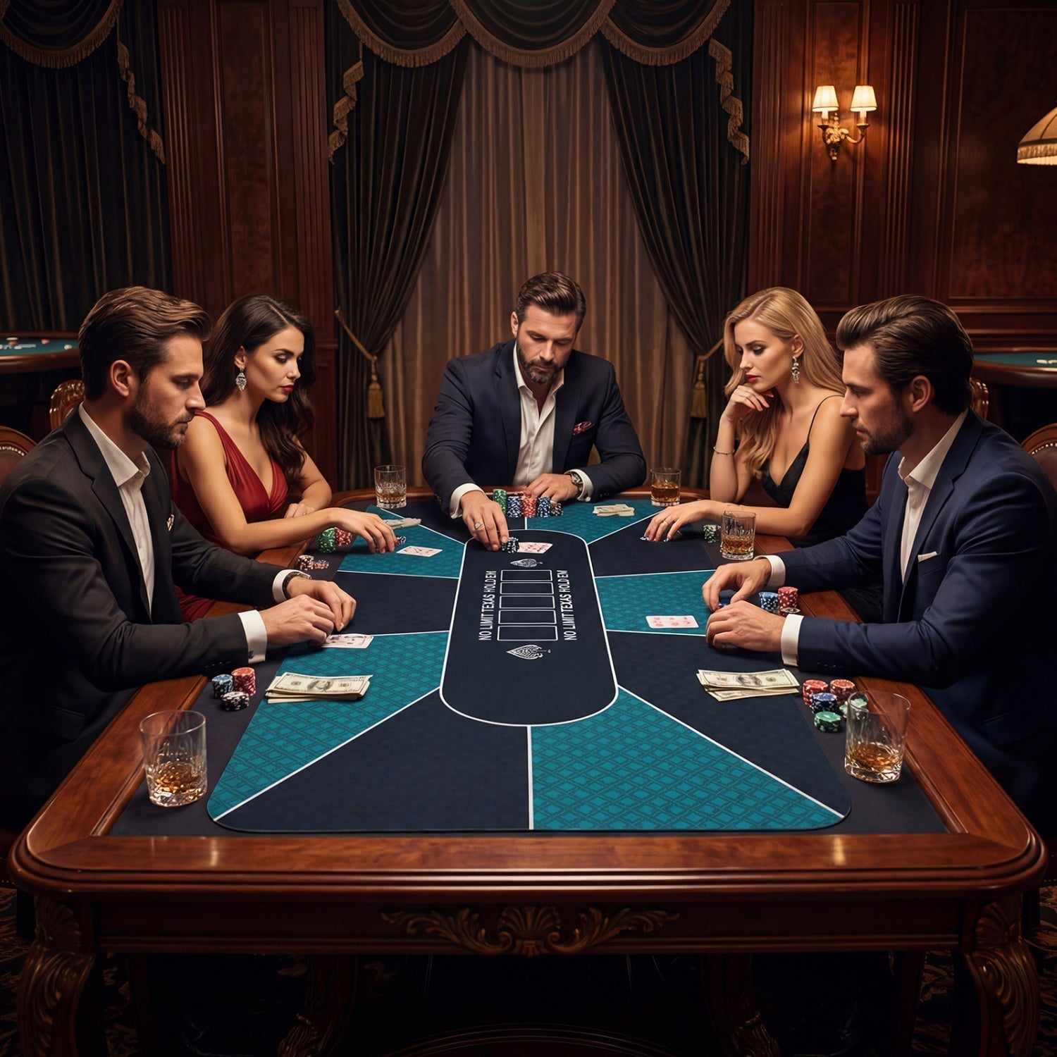 70 x 35 Inch Poker Table Top with Water-repellent Surface for 10-Player