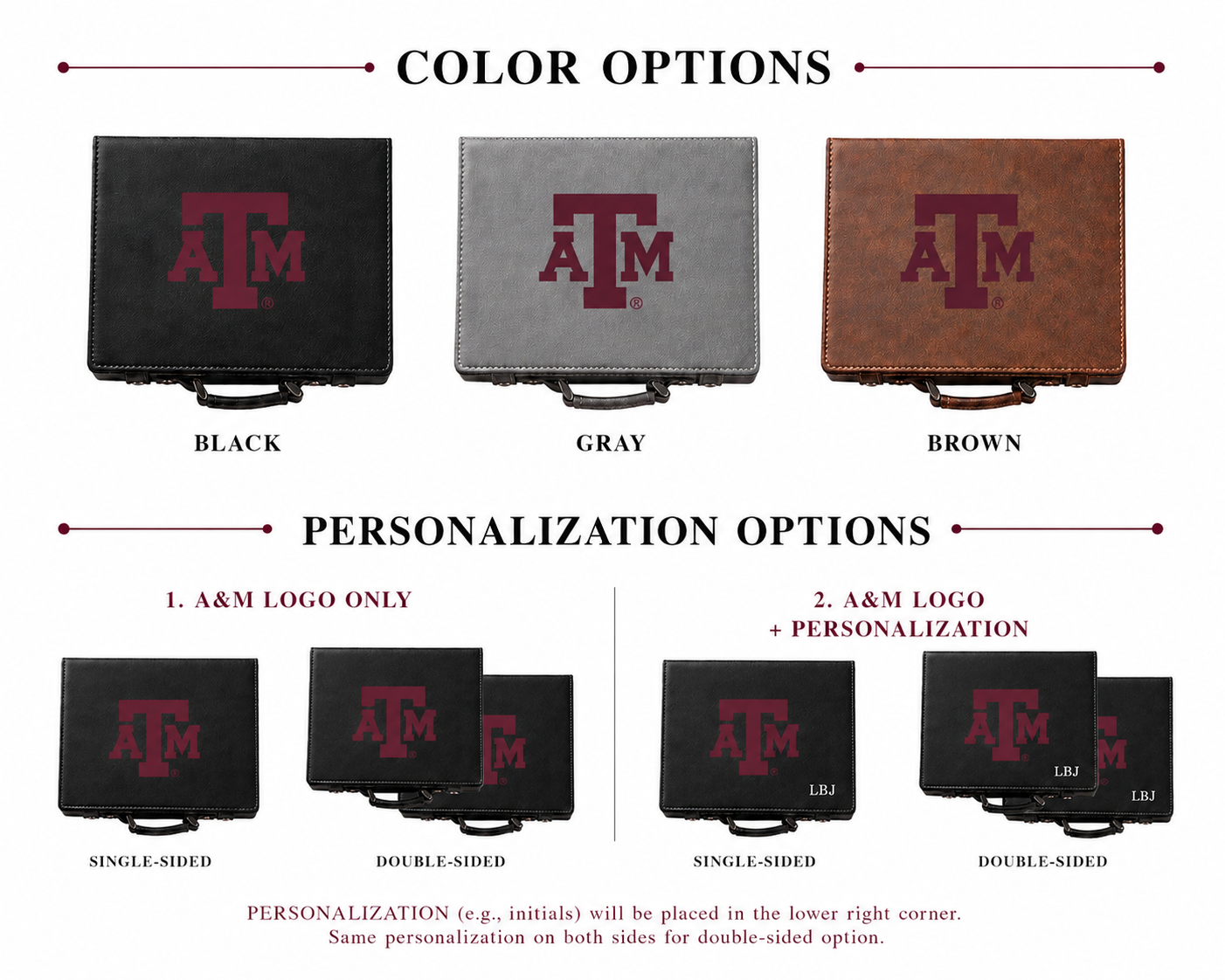 Officially Licensed Texas A&M University 100 Chip Leather Poker Set