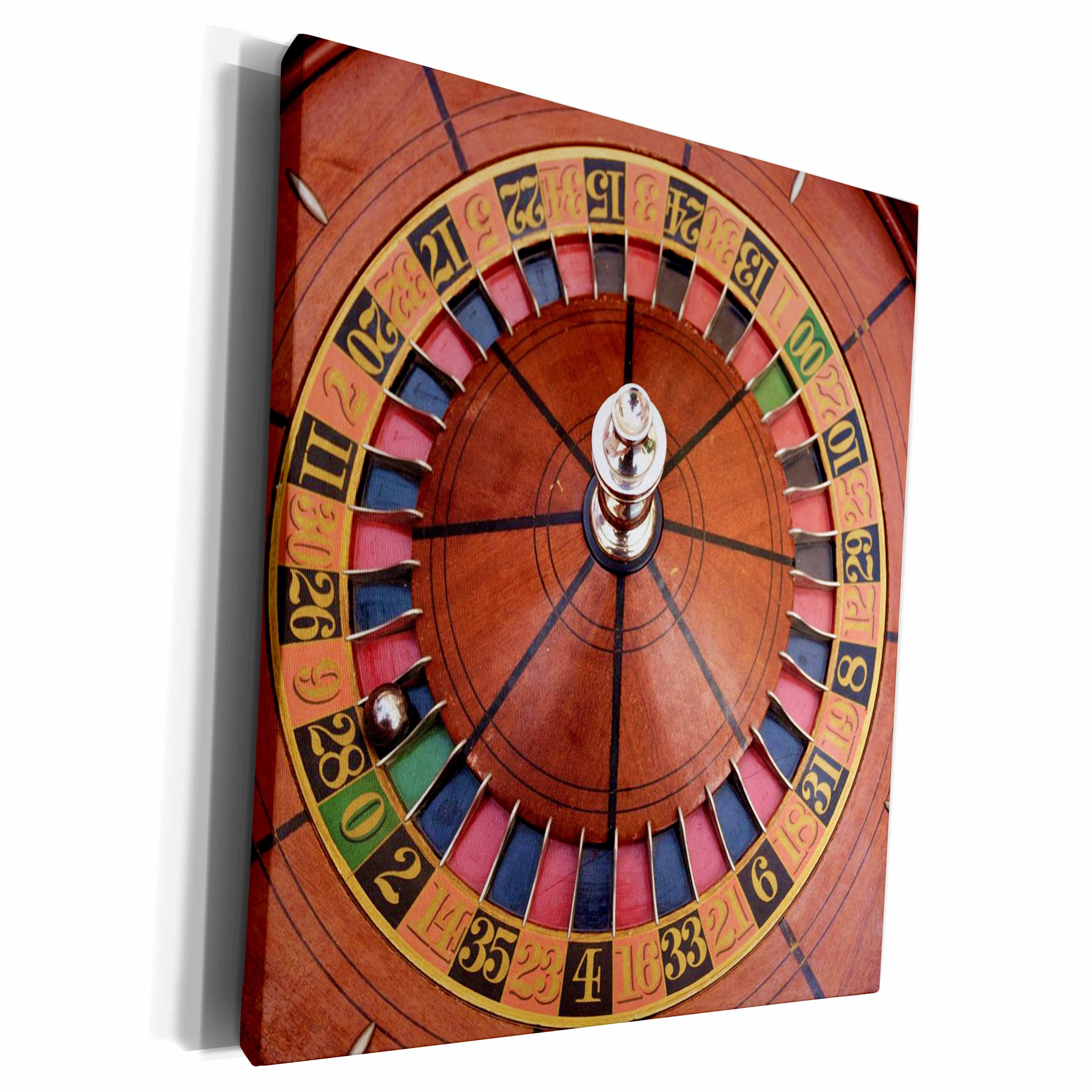3dRose Florene Games - Looking Down At A Roulette Wheel - Museum Grade Canvas Wrap (cw_80376)