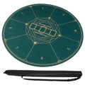 Round Poker Mat for Texas Hold'em 40 inch Portable Foldable Anti-Slip Rubber Base Table Layout