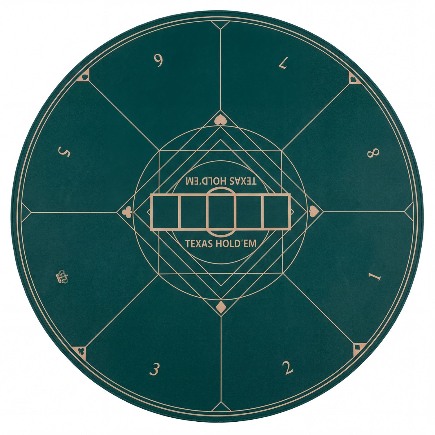 Round Poker Mat for Texas Hold'em 40 inch Portable Foldable Anti-Slip Rubber Base Table Layout