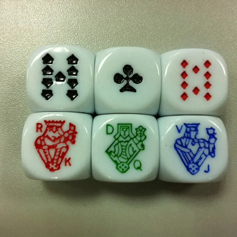 10 Pcs Poker Dice Puzzle Game  6 Sided Dice Game Accessory 16mm
