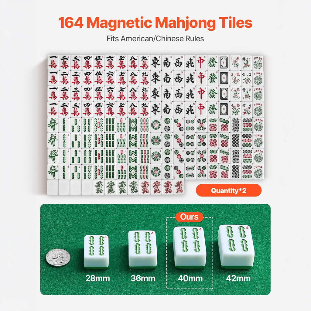 Premium Automatic Foldable Mahjong Table With Wheels And Two Sets Of Tiles (SAK92307)